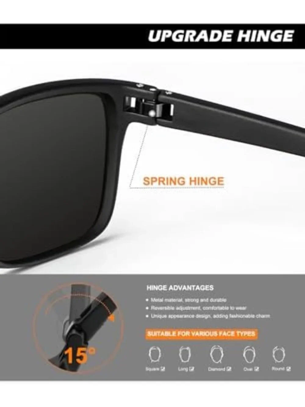 Men's Polarized Sunglasses - Classic UV Protection Shades for Driving, Fishing